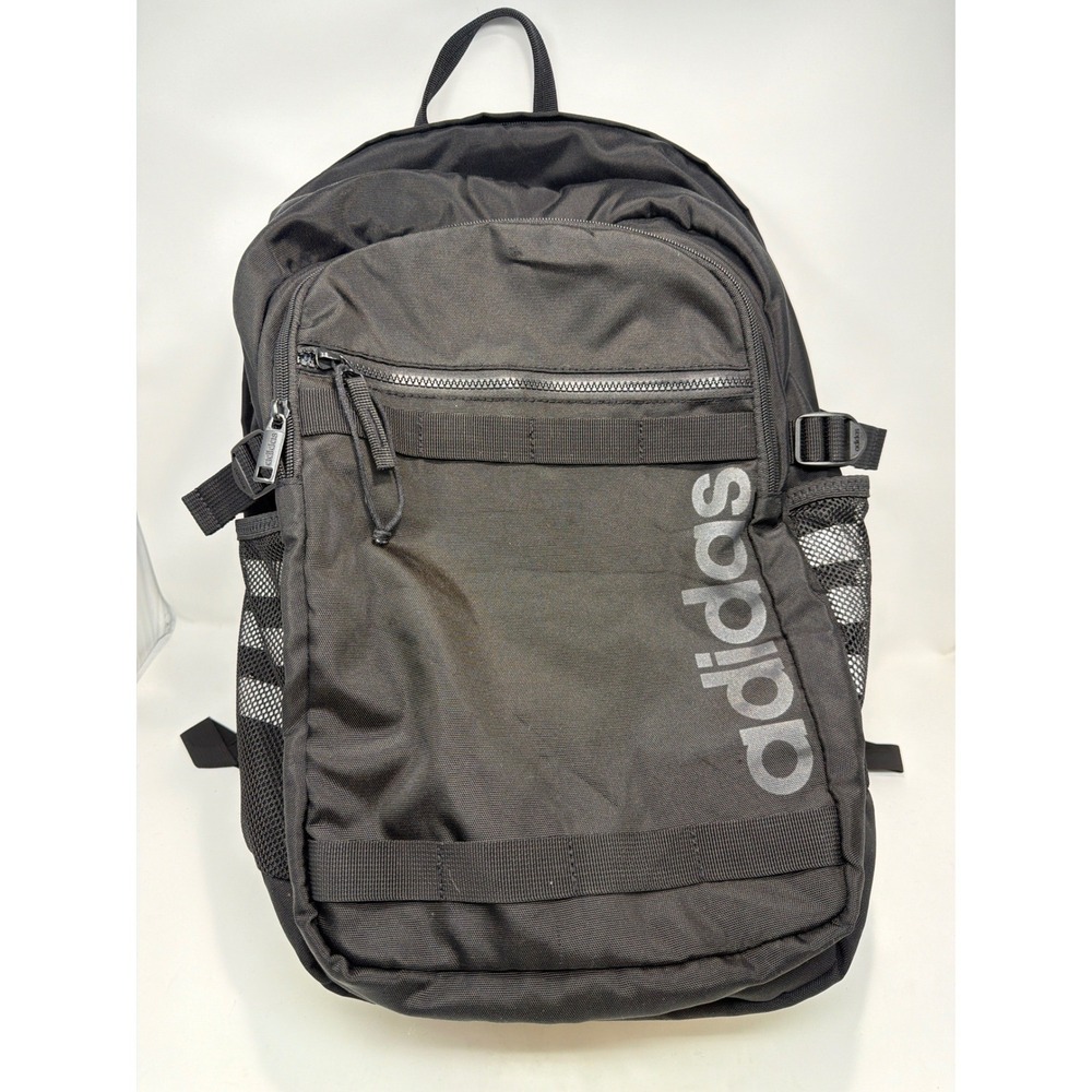 Adidas Black Backpack Bag Sport Gym‎ School Travel Water Bottle Pockets